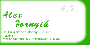 alex hornyik business card